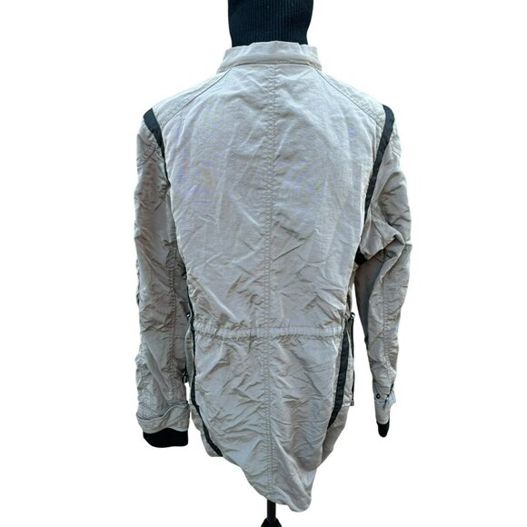 Seven 7 For All Mankind M Gray Quilted Nylon Jacket Plaid Lining Windbreaker - Picture 3 of 16